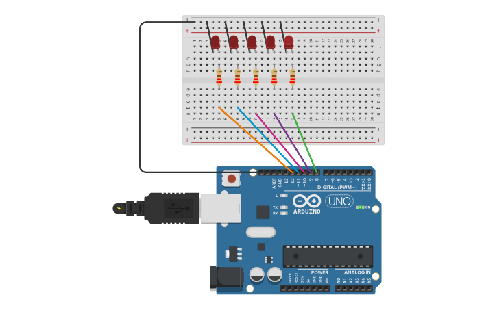 Circuit design Kara şimşek led devresi | Tinkercad
