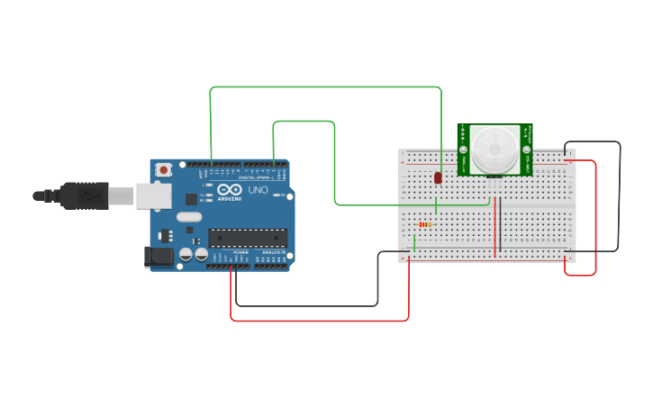 Circuit design PIR Motion Sensor - Tinkercad