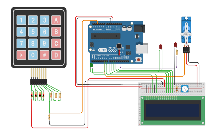 Circuit design door lock - Tinkercad