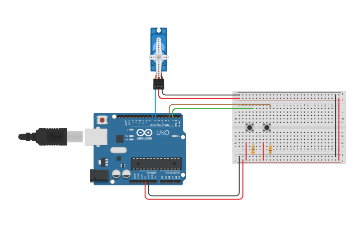 Circuit Design Servo Motor Tinkercad