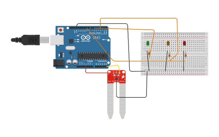 Circuit design Smart Plant Pot (Soil Moisture Sensor using Arduino UNO ...