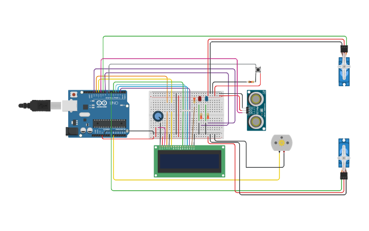 Circuit design PBL4 - Car Wash System - Tinkercad