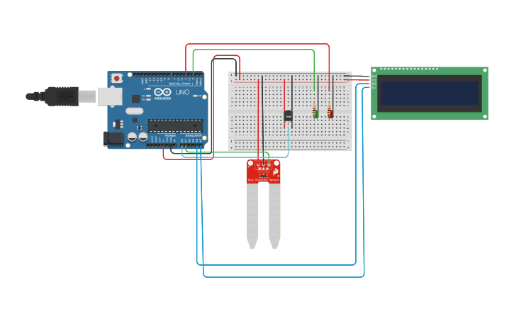 Circuit design Umidità e Temperatura - Tinkercad