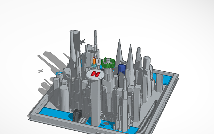 3D design scifi city - Tinkercad