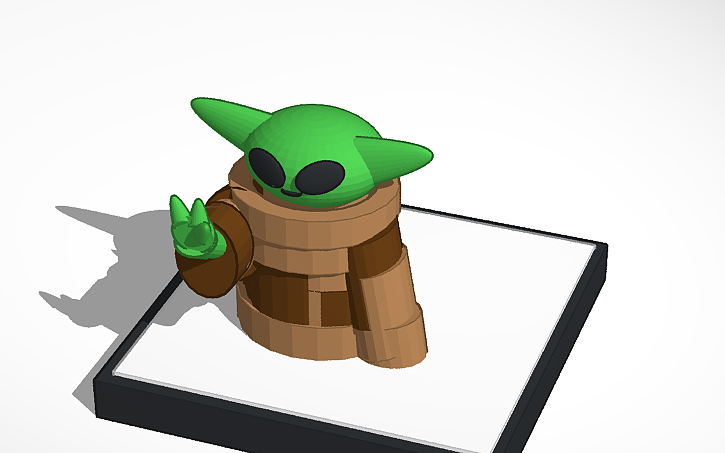 3D design GROGU (baby yoda) Tinkercad