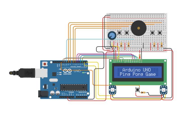Circuit design Ping Pong Game - Tinkercad