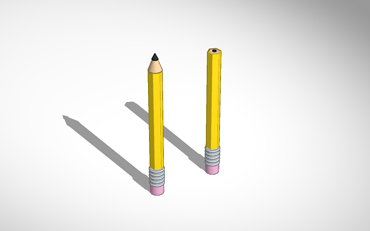 3D design Sharpened and Unsharpened Pencil | Tinkercad