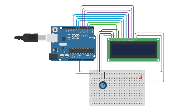Circuit design Arduino LCD - Tinkercad