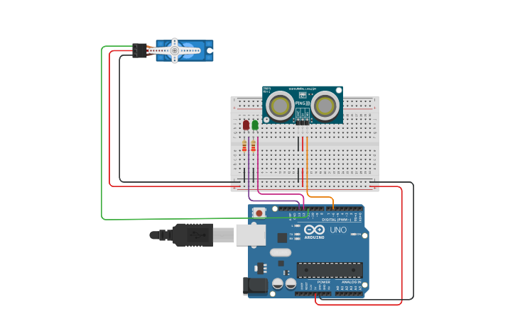 Circuit design Palang Kereta Api - Tinkercad