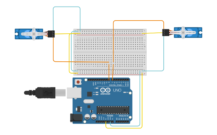 Circuit design Servo - Tinkercad