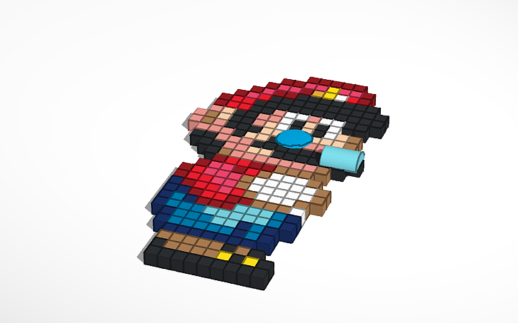 3d Design Mario Pixel Art Tinkercad