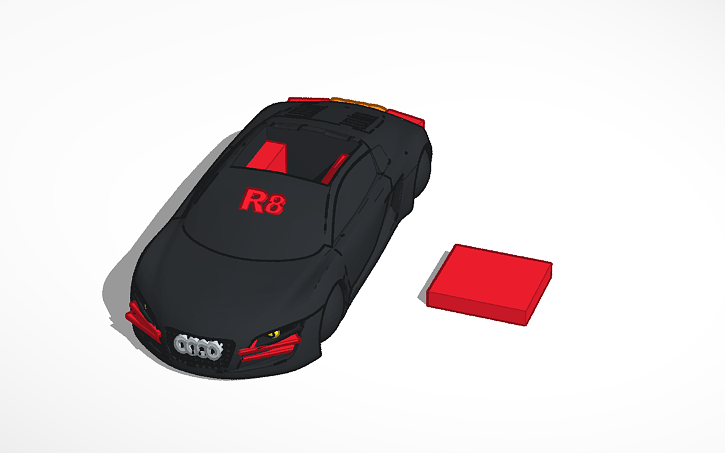Audi R8 Race Car Convertible Roof Other Side Tinkercad
