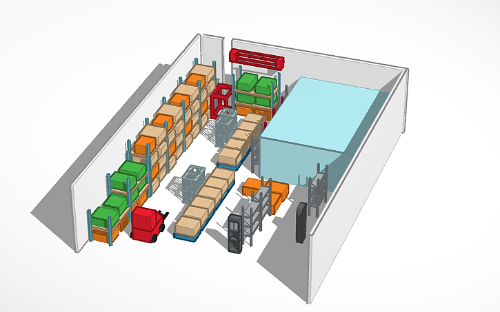 3D design 1.Front-Back Racking Warehouse Layout - Tinkercad