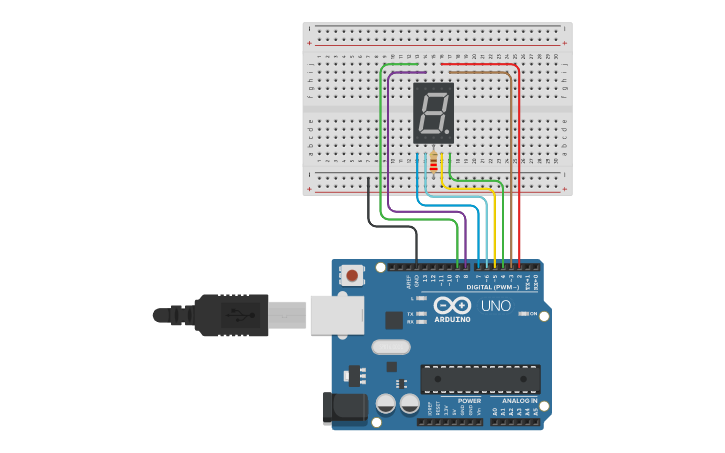 Circuit design Display Segment - Tinkercad