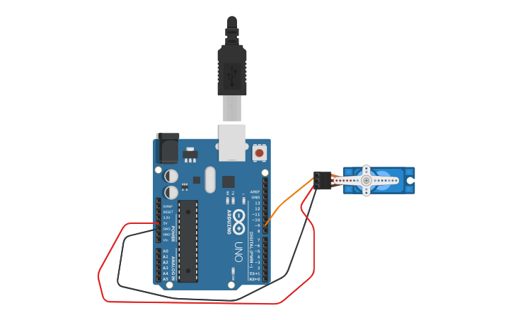 Circuit design Servo Motor - Tinkercad