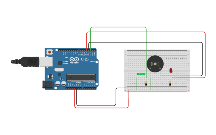 Circuit design TILT_1LED_PIEZO - Tinkercad