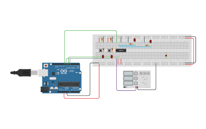 Circuit design 1A - IC 74HC73 - Tinkercad