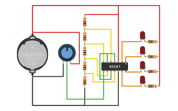 Circuit design Bargraph Voltage Indicator - Tinkercad