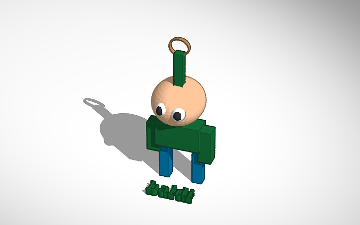 Baldi Key Ring 3D design baldi's basics key chain - Tinkercad