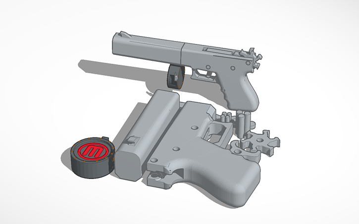 3D design Rubberband gun fully assembled with ammo roll + print ready ...