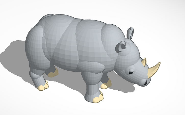 3D design White rhinoceros - Tinkercad