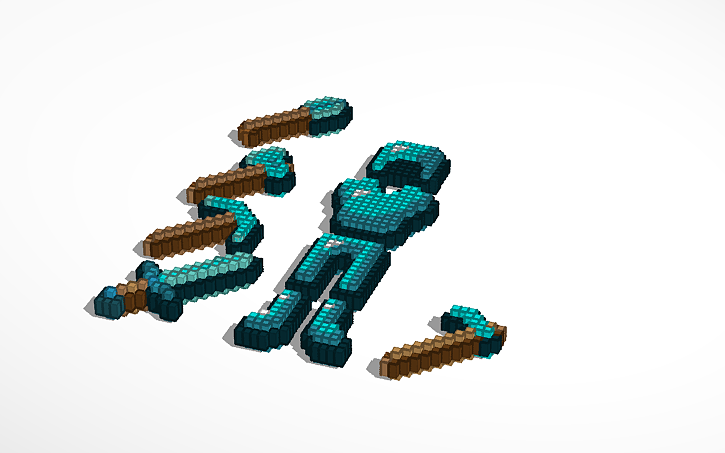 3D design Minecraft Full Diamond Kit - Tinkercad