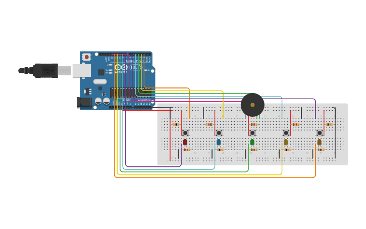 Circuit design Teclado - Tinkercad