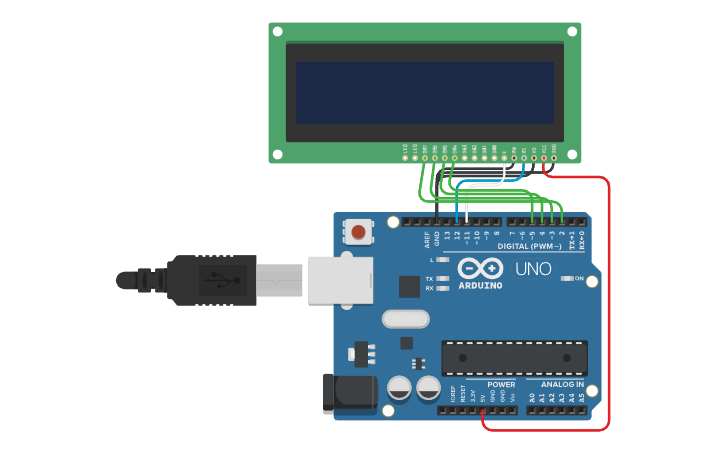 Circuit design LCD - Tinkercad