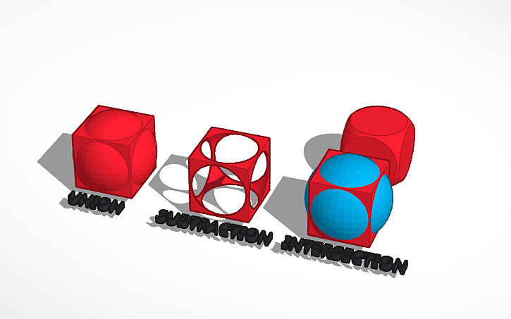 3D design Boolean Operations - Tinkercad