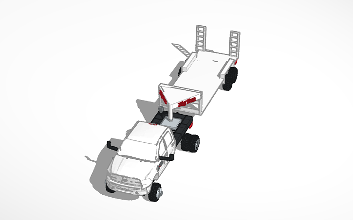 3D design Ram 5500 Cummins turbo diesel with trailer | Tinkercad