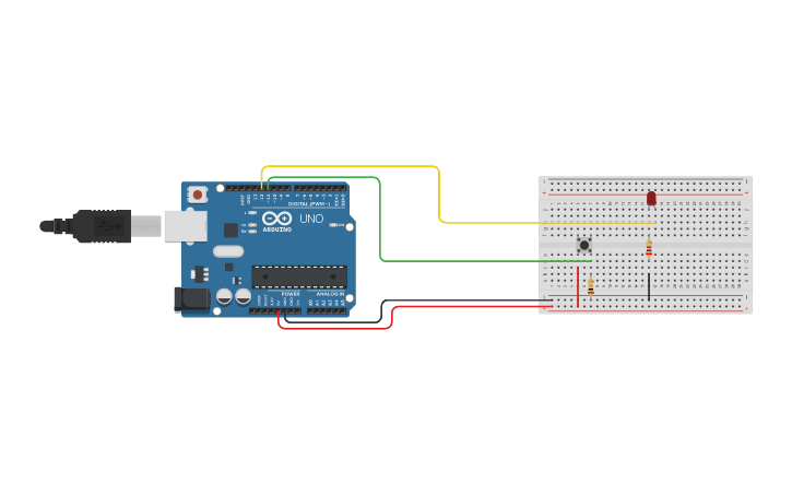 Circuit design Led con pulsador - Tinkercad