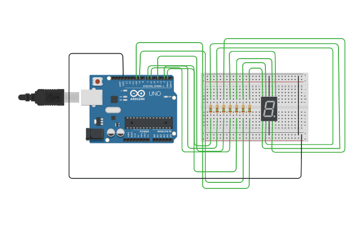 Circuit design 7 segmenti | Tinkercad