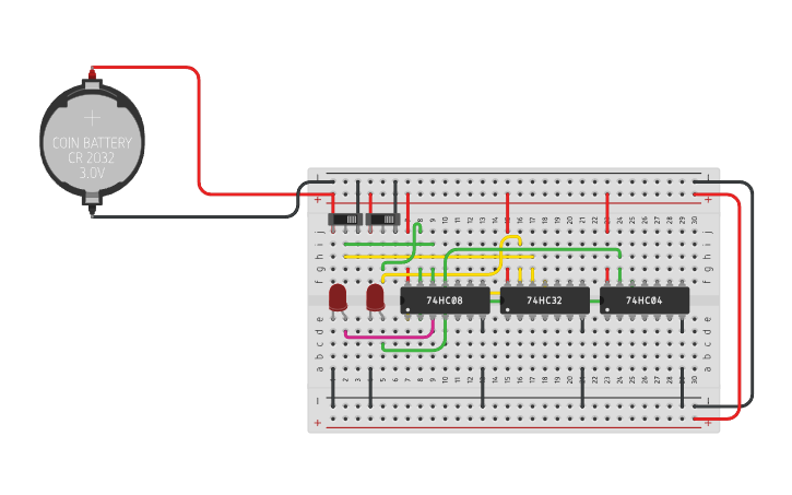 Half Adder Circuit Diagram Tinkercad