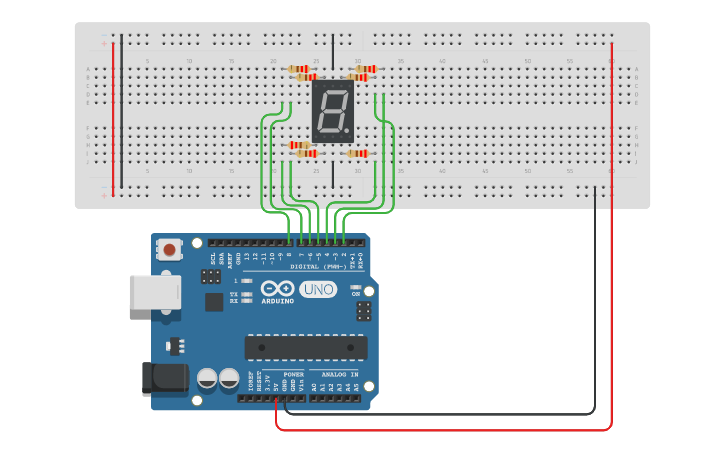 Circuit design Hexadecimal Circuit - Tinkercad