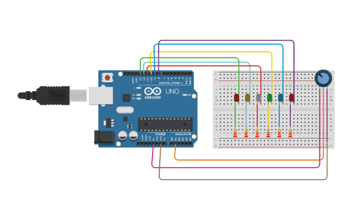 Arduino Dig For Report Circuit design ARDUINO + IN ANALOGIC + OUT DIG - Tinkercad