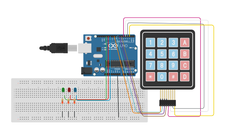 Circuit design keypad - Tinkercad