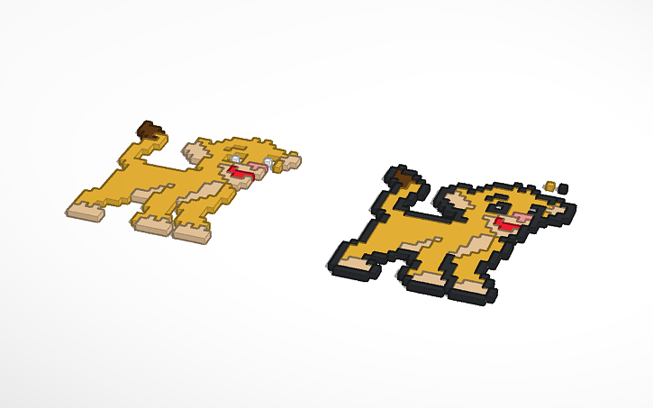 3D design Simba 8 bit art - Tinkercad