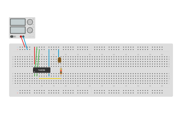 Circuit design 74HC86 Quad XOR Gate - Tinkercad