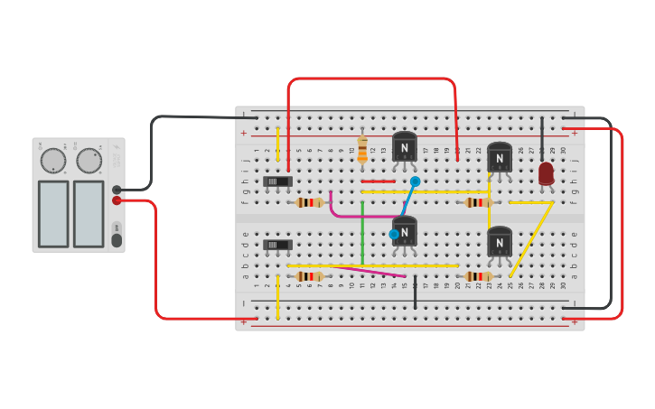 Circuit design XOR Gate - Tinkercad