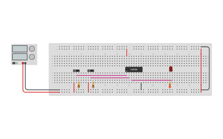 Circuit design XOR GATE - Tinkercad
