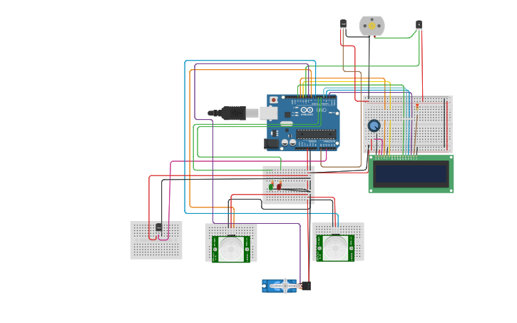 Circuit design smart mall entry system - Tinkercad