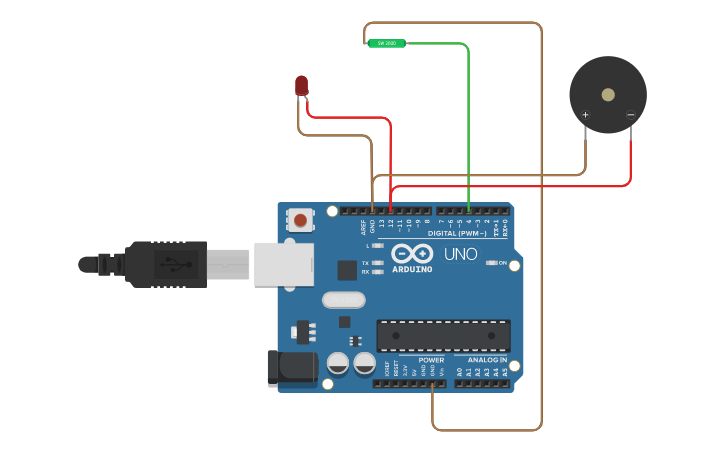 Circuit design tilt alert - Tinkercad