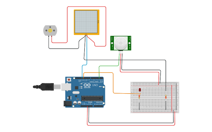 Circuit design AUTOMATIC DOOR OPENING SYSTEM - Tinkercad