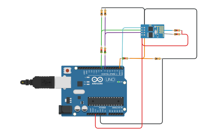 Circuit Design Esp 8266 - Tinkercad