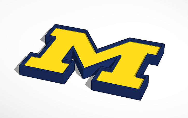 3D design Michigan Wolverines Logo - Tinkercad