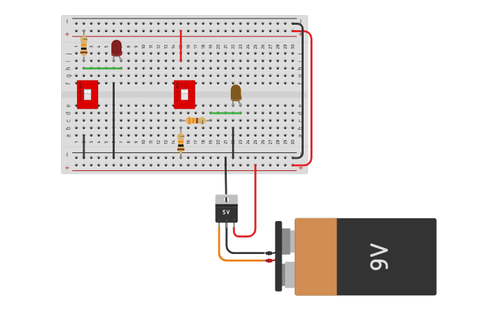 Circuit design Configuración pull up y pull down - Tinkercad