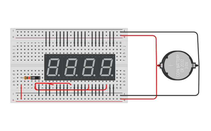 Circuit design 7 SEGMENT DISPLAY - Tinkercad