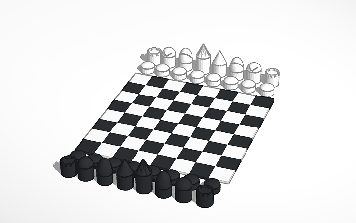 3D design Minimalist Chess Set | Tinkercad