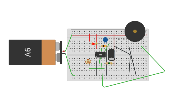 Circuit design Sensor using 555 - Tinkercad