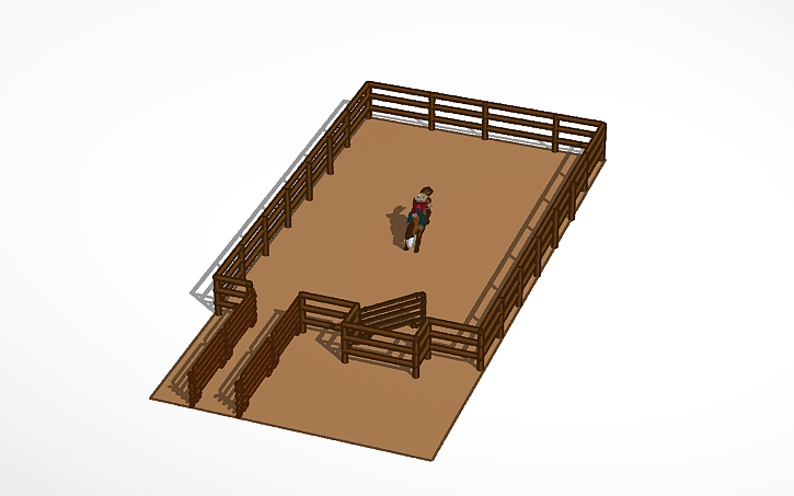 3D design bear back rider riding bucking horse - Tinkercad